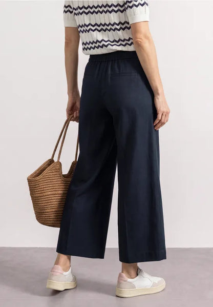 Street One lightweight straight leg trousers 28" leg navy  381400 1