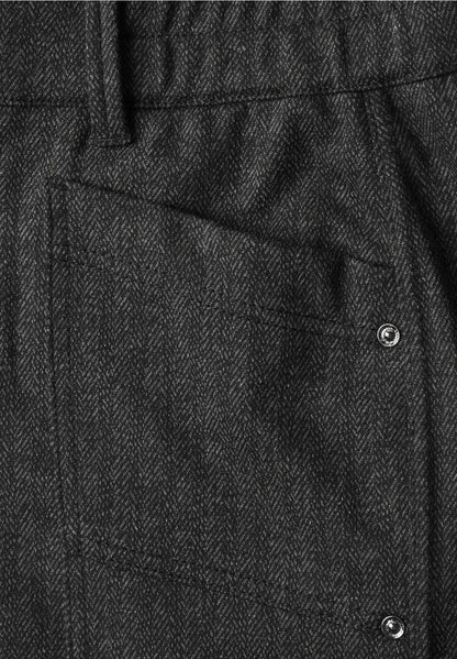 Street One High-waisted herringbone barrel-leg trousers with elasticated waistband  381471