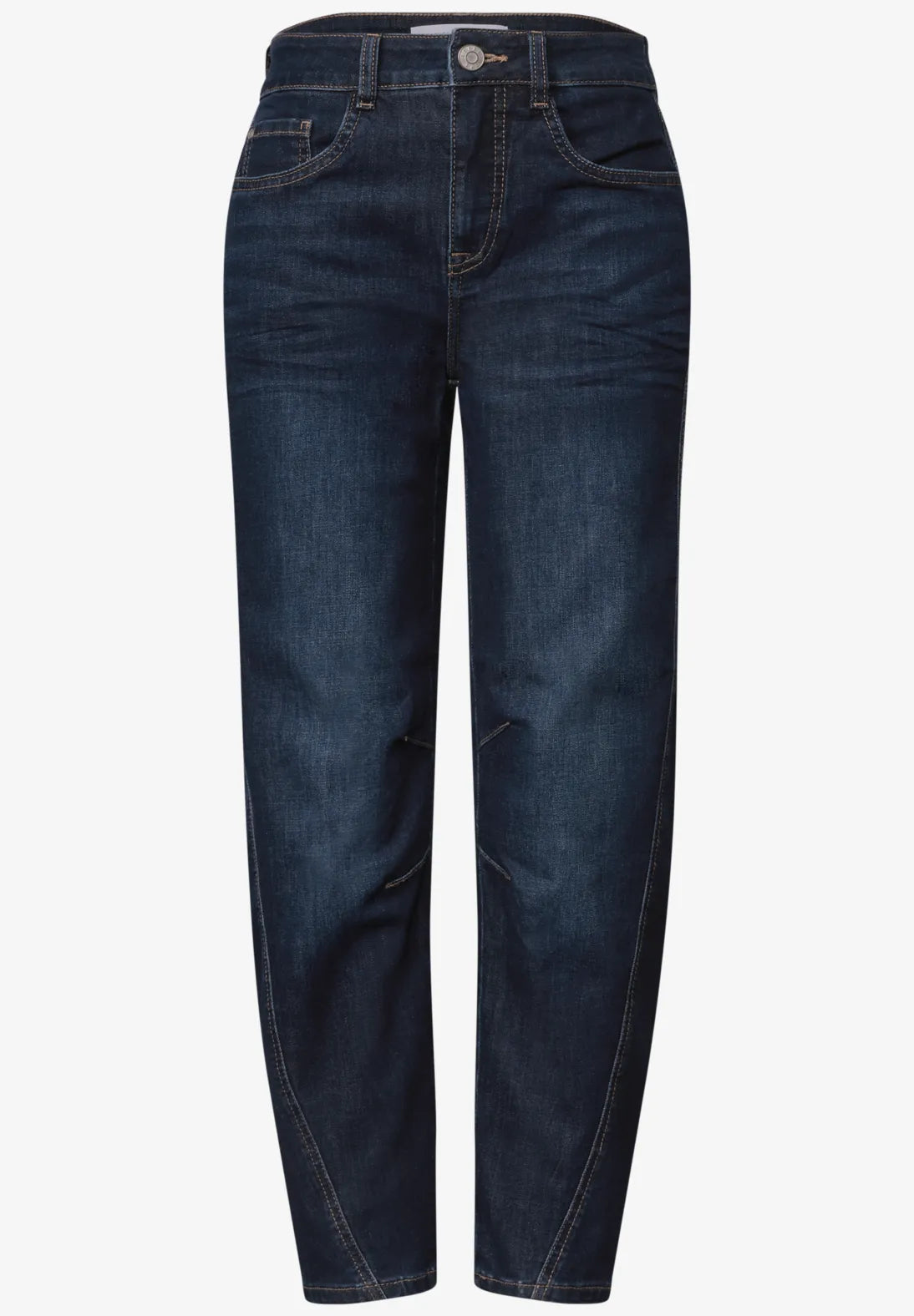 Street One High waist barrel leg jeans in dark denim 28" leg 381487