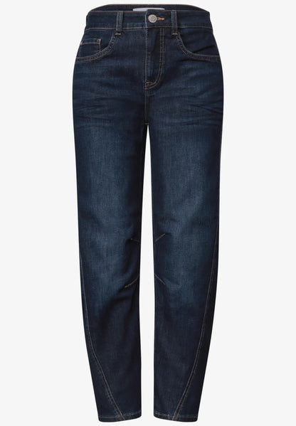 Street One High waist barrel leg jeans in dark denim 28" leg 381487