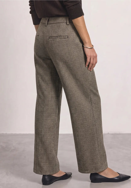 Street One Straight leg trousers 30" length with a check pattern and buttons 381594
