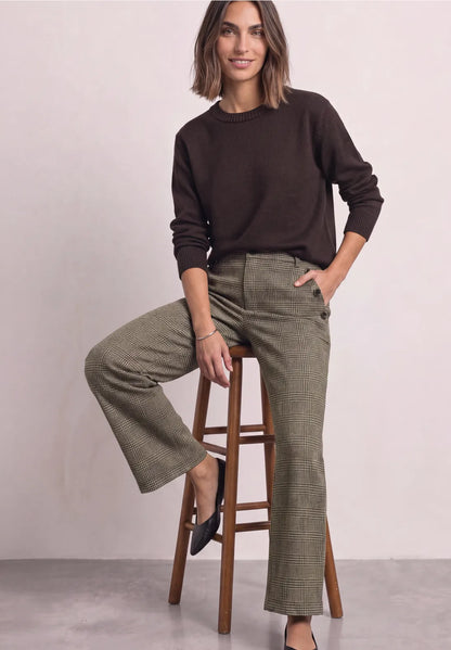 Street One Straight leg trousers 30" length with a check pattern and buttons 381594