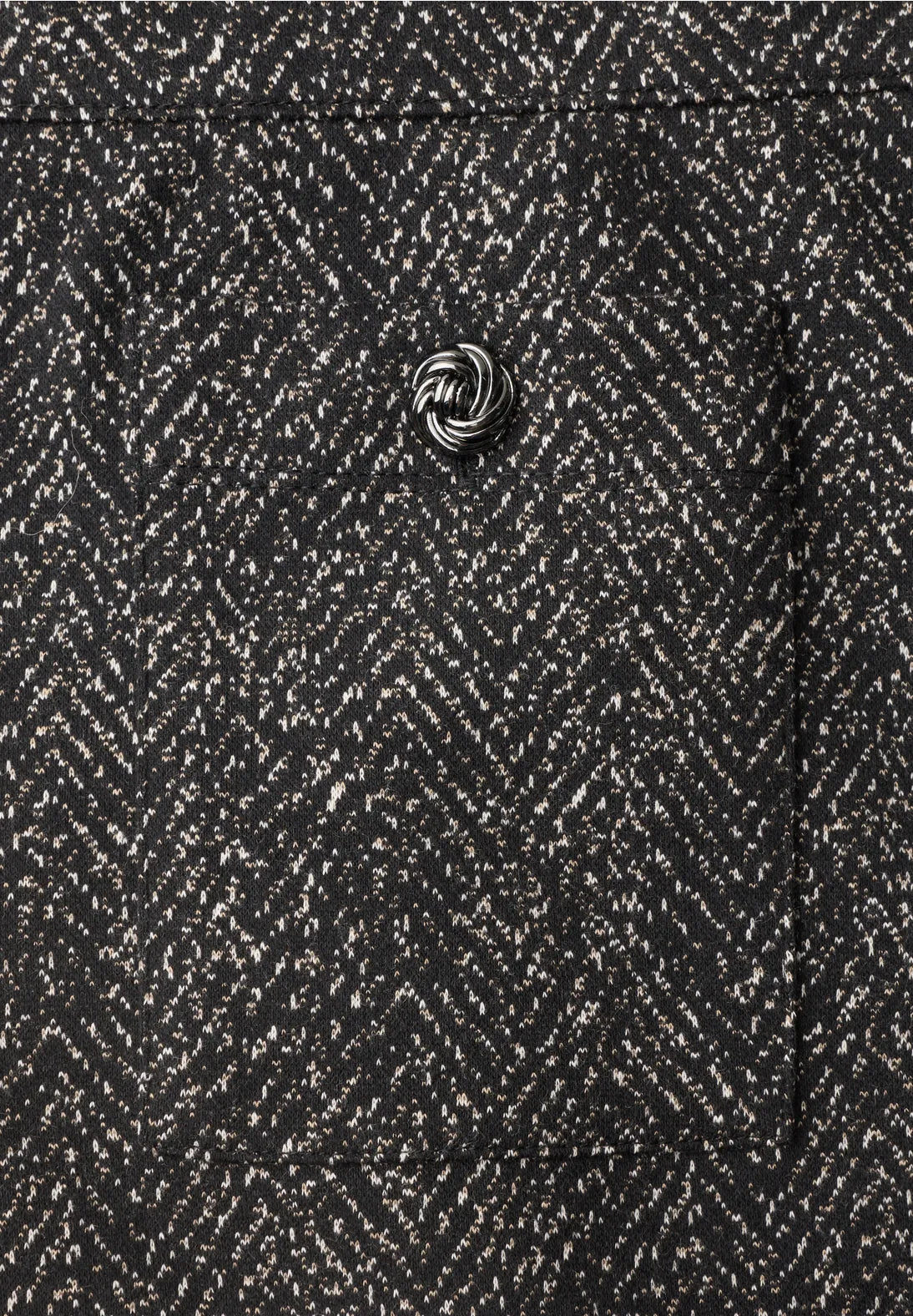 Street One High-Waisted Herringbone Wide-Leg Trousers – 26" Leg