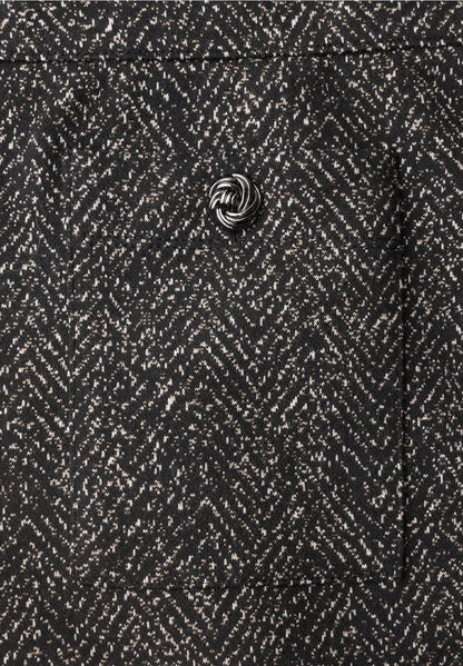 Street One High-Waisted Herringbone Wide-Leg Trousers – 26" Leg