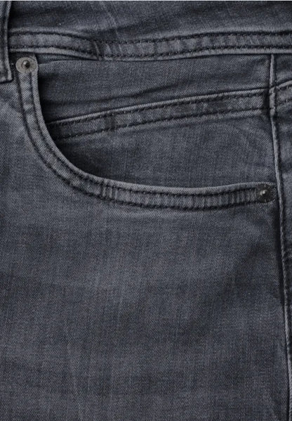Street One High waist barrel leg jeans in steel grey 28" Leg