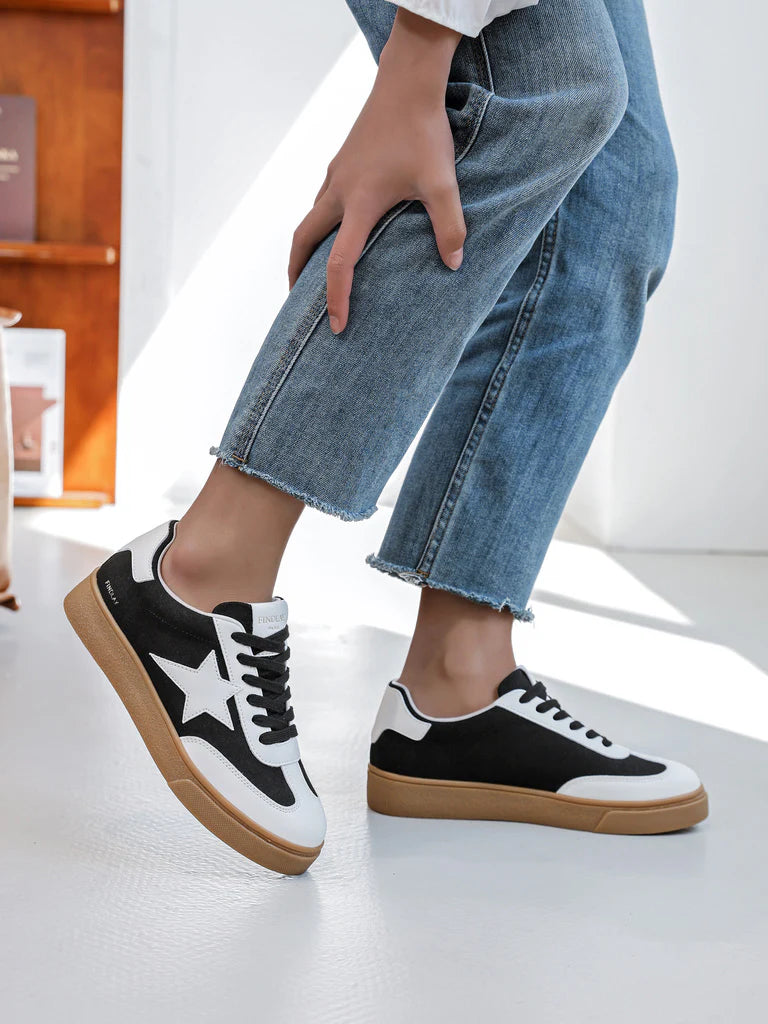 Black Lace Trainer with white Star