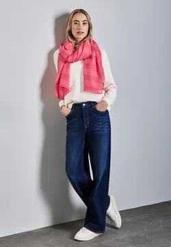Street One Lightweight pleated long scarf in coral 572748