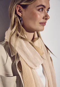 Street One Ombre Plisse Scarf in cream and beige  572767 1