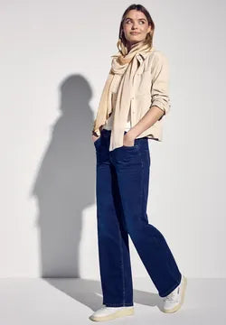 Street One Ombre Plisse Scarf in cream and beige  572767 1