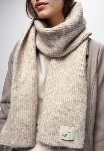 Street One Long Ribbed scarf in Beige Melange  572848 Sand