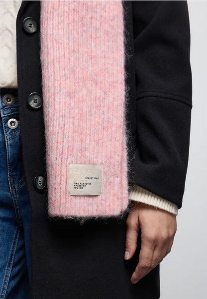 Street One long ribbed scarf in Pink melange 572848 Pink