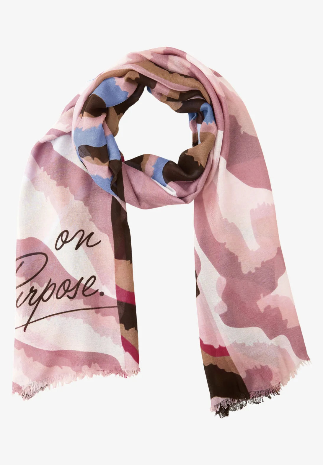 Street one long Scarf with multicolor pattern and wording 573108