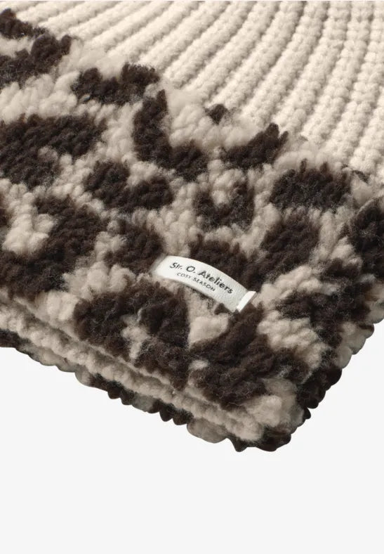 Street One Knit Beanie Hat with Teddy fur trim 573157