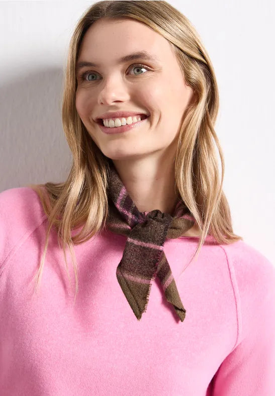 Street One Triangular scarf with checkered pattern 573267