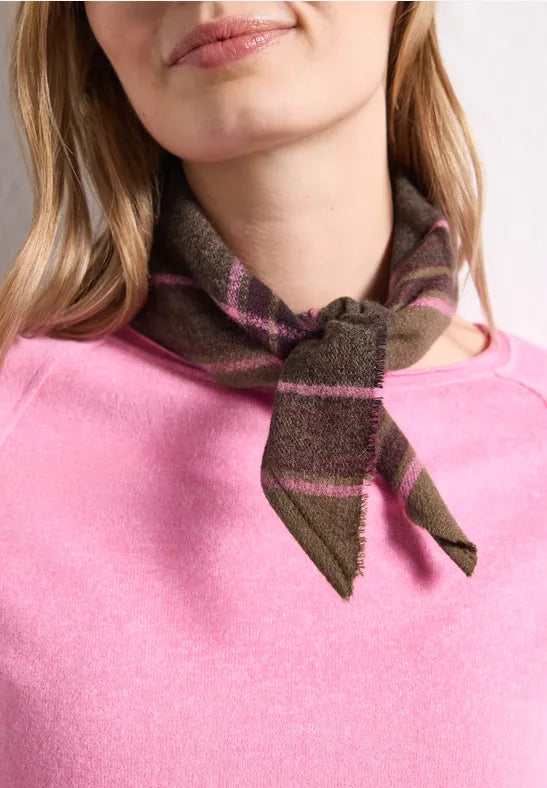 Street One Triangular scarf with checkered pattern 573267