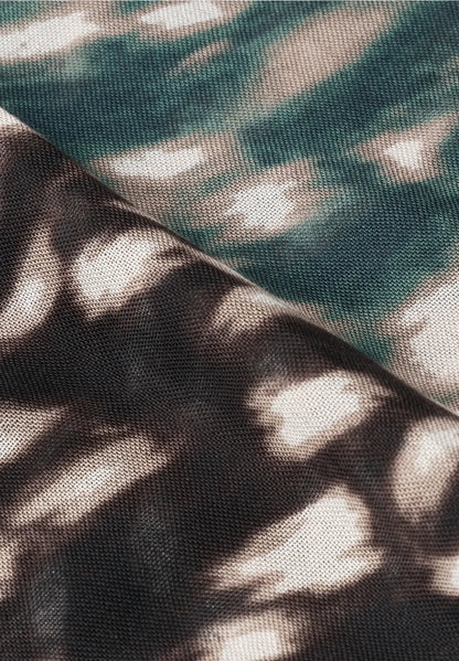Street One Printed loop scarf in stormy green 573302