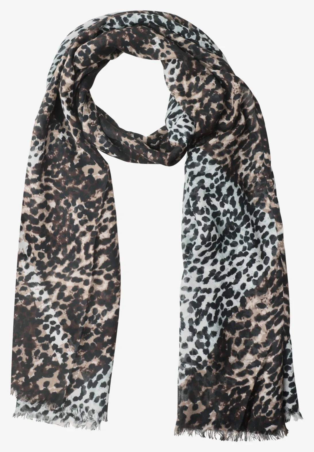 Street One long Scarf in leopard print with argyle pattern 573304