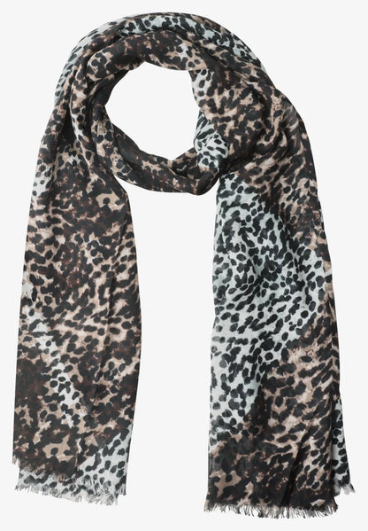 Street One long Scarf in leopard print with argyle pattern 573304