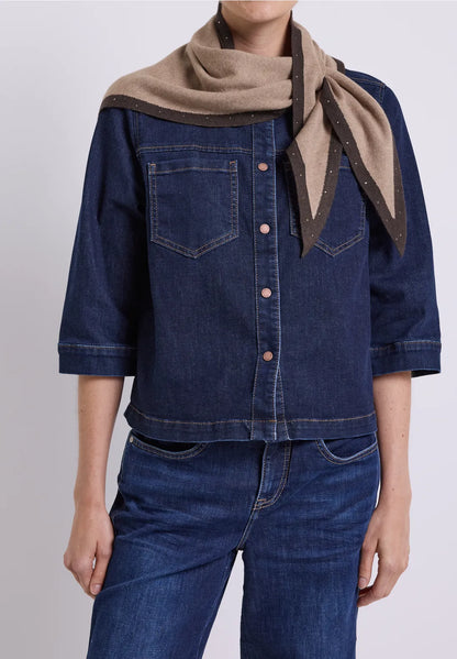 Street One Knit Triangle Scarf with stud detail 573306