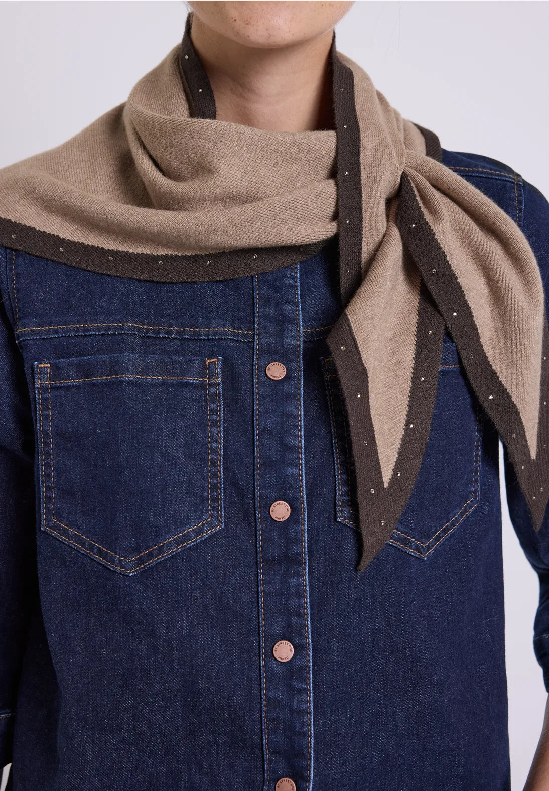 Street One Knit Triangle Scarf with stud detail 573306