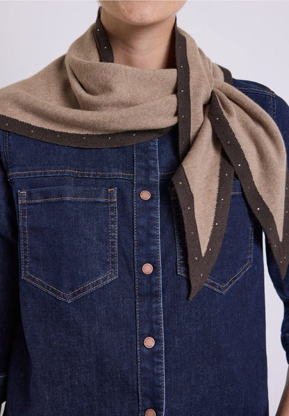 Street One Knit Triangle Scarf with stud detail 573306