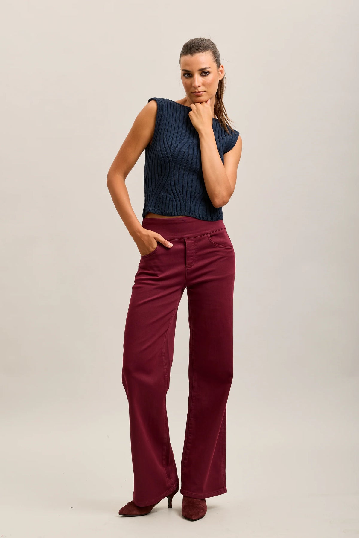 Toxic high-waisted pull-on stretch denim  jean pants B015