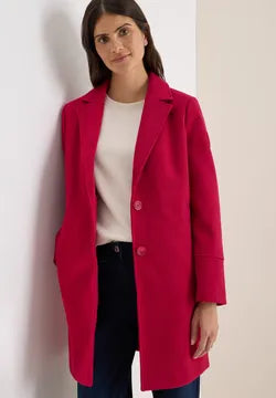 Cecil Wool look Coat with lapel collar in Beaujolais Red  101274