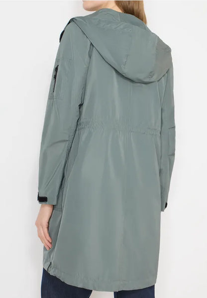 Cecil Spring Raincoat with hood in Kelp Green 101240