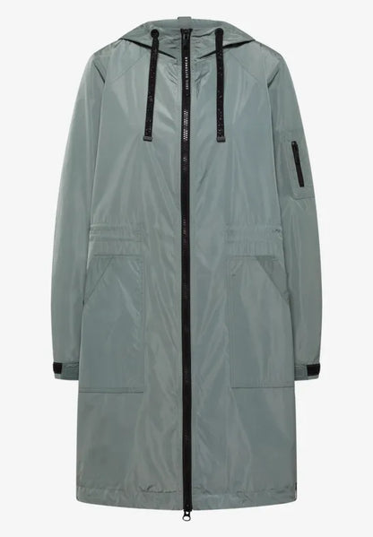 Cecil Spring Raincoat with hood in Kelp Green 101240