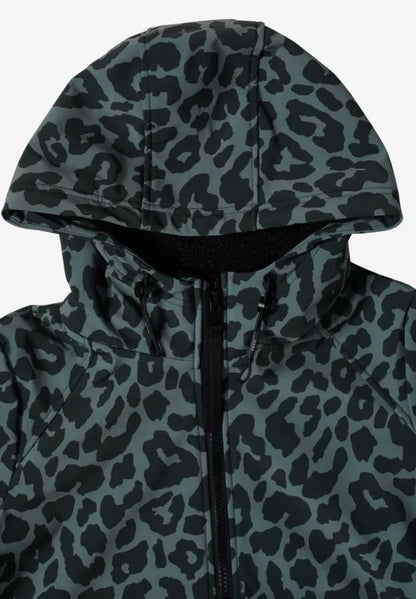 Cecil Softshell Water resistant coat with hood and leopard print 101456