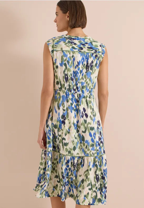 Cecil Sleeveless Midi dress in Matcha green print145009
