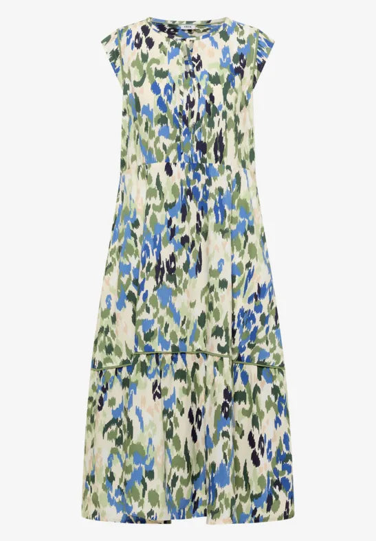 Cecil Sleeveless Midi dress in Matcha green print145009