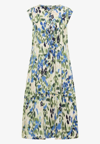 Cecil Sleeveless Midi dress in Matcha green print145009