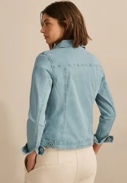 Cecil  Distressed denim jacket in cool Salvia Green 212606