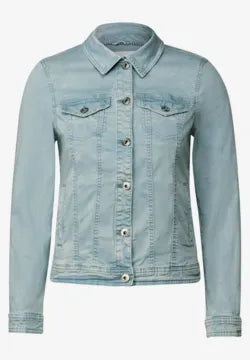 Cecil  Distressed denim jacket in cool Salvia Green 212606