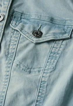 Cecil  Distressed denim jacket in cool Salvia Green 212606