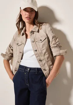 Cecil Cotton Denim jacket in Light Beige 212644