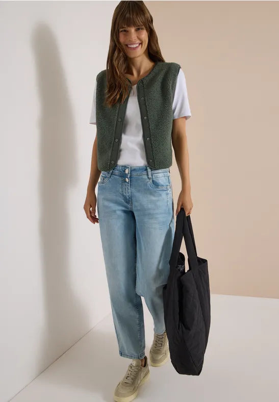 Cecil Teddy Gilet with Softshell trim and pockets 220340