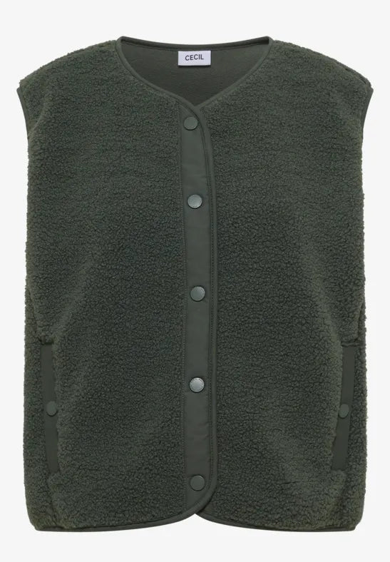 Cecil Teddy Gilet with Softshell trim and pockets 220340