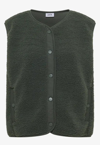 Cecil Teddy Gilet with Softshell trim and pockets 220340