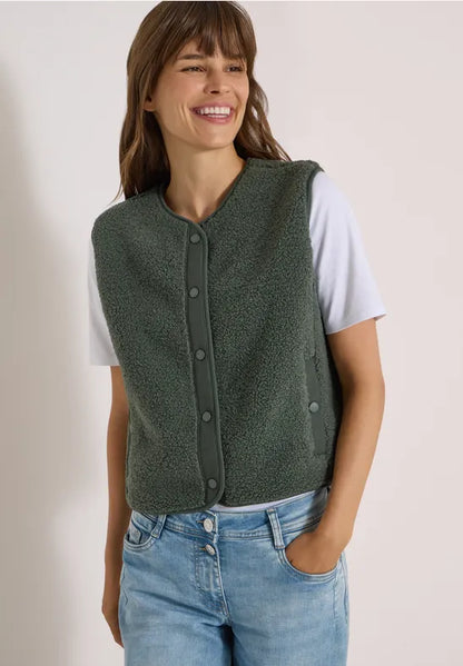 Cecil Teddy Gilet with Softshell trim and pockets 220340