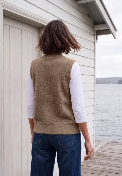 Cecil Cosy Knit Feather yarn waistcoat 254195