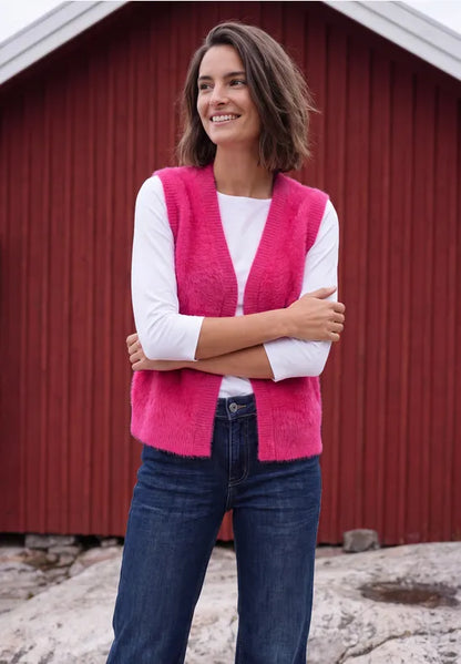 Cecil Cosy Knit Feather yarn waistcoat 254195