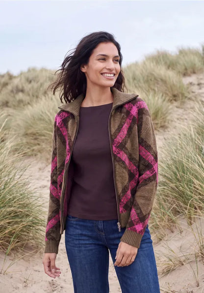 Cecil Feather yarn cardigan with zip turtleneck 254248