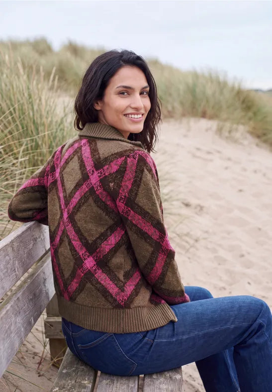 Cecil Feather yarn cardigan with zip turtleneck 254248