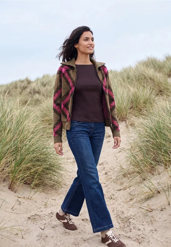 Cecil Feather yarn cardigan with zip turtleneck 254248