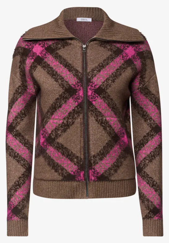 Cecil Feather yarn cardigan with zip turtleneck 254248