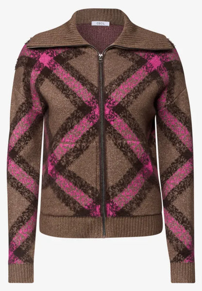 Cecil Feather yarn cardigan with zip turtleneck 254248