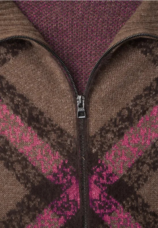 Cecil Feather yarn cardigan with zip turtleneck 254248