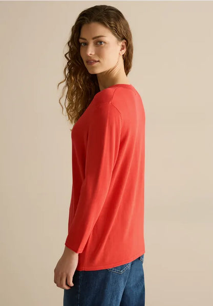 Cecil cotton blend v Neck ~Knit in Juicy Orange 303173 Orange